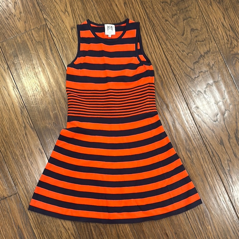 Milly Minis Orange and Black Striped Dress